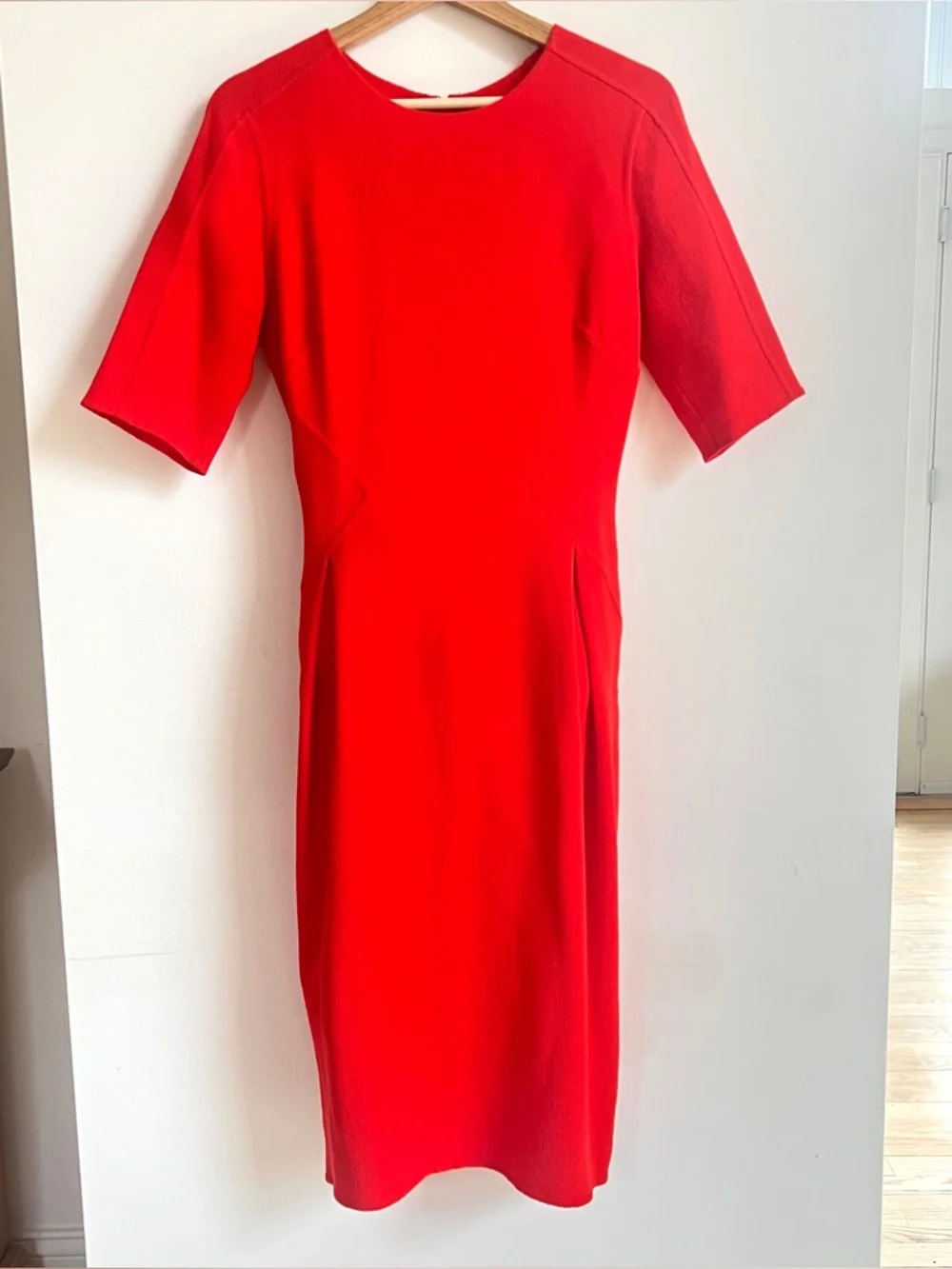Oscar de la Renta Red Wool Sheath Dress IT 42 / US 8 - Picture 5 of 8